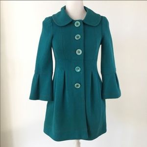 Turquoise Nanette Lepore mod lightweight coat